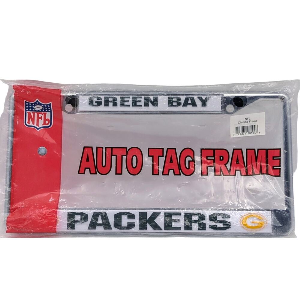 Green Bay Packers Metal License Plate Auto Tag Frame NFL Brand New Sealed